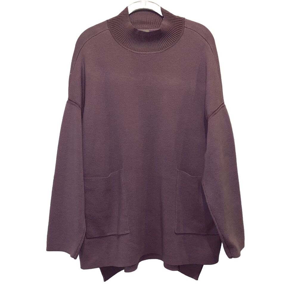 Chicos Size 3 Lavender Purple Mock Neck Sweater with Pockets Women’s XL